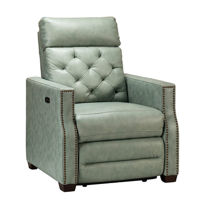 Poltrona reclinabile elettrica Alina 31.50 in vera pelle con porta USB, set da 2