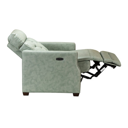 Poltrona reclinabile elettrica Alina 31.50 in vera pelle con porta USB, set da 2