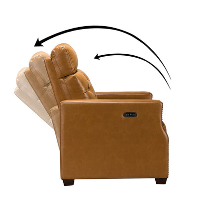 Poltrona reclinabile elettrica Alina 31.50 in vera pelle con porta USB, set da 2