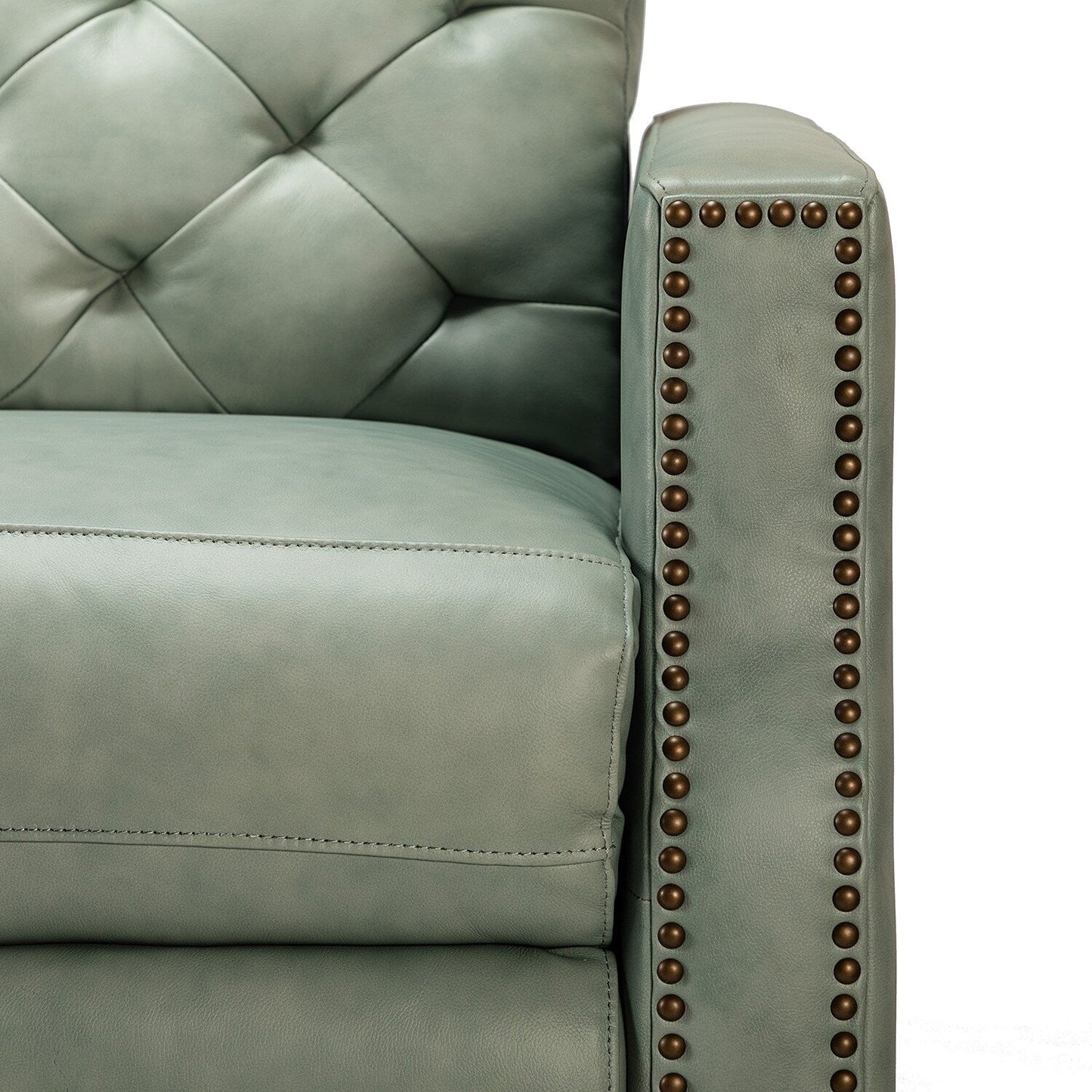 Poltrona reclinabile elettrica Alina 31.50 in vera pelle con porta USB, set da 2