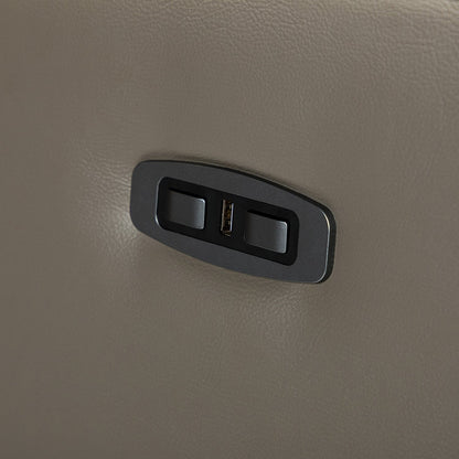 Poltrona reclinabile elettrica Alina 31.50 in vera pelle con porta USB, set da 2