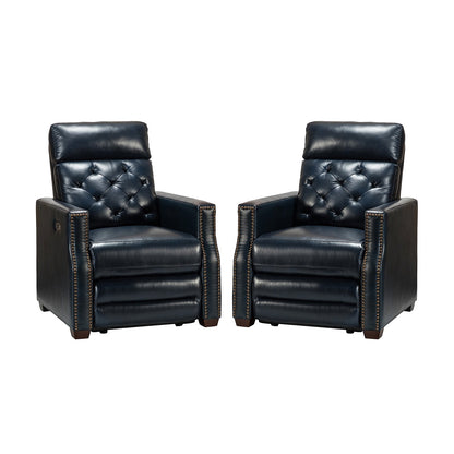 Poltrona reclinabile elettrica Alina 31.50 in vera pelle con porta USB, set da 2