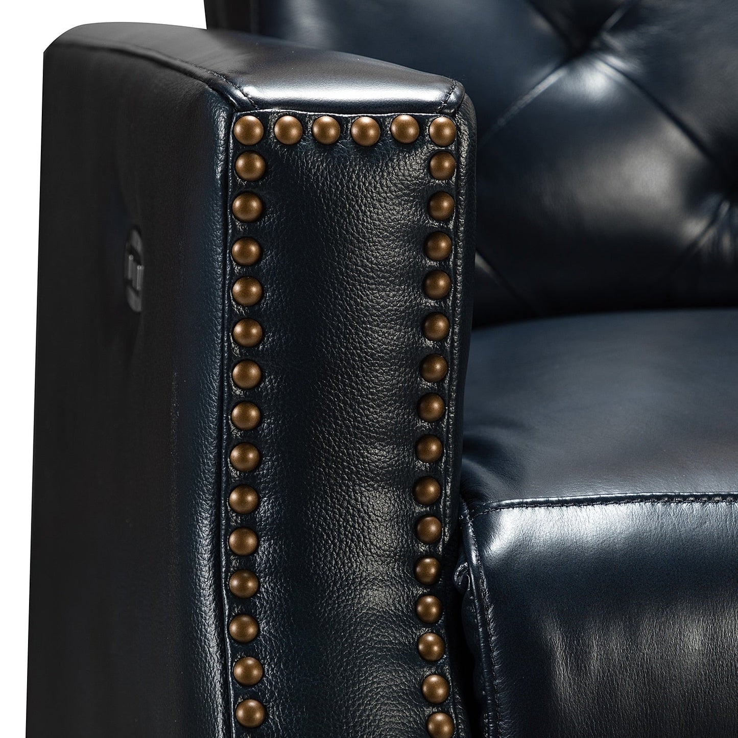 Poltrona reclinabile elettrica Alina 31.50 in vera pelle con porta USB, set da 2