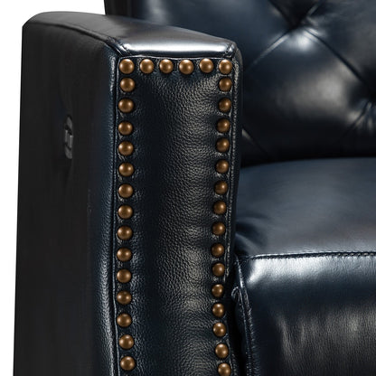 Poltrona reclinabile elettrica Alina 31.50 in vera pelle con porta USB, set da 2