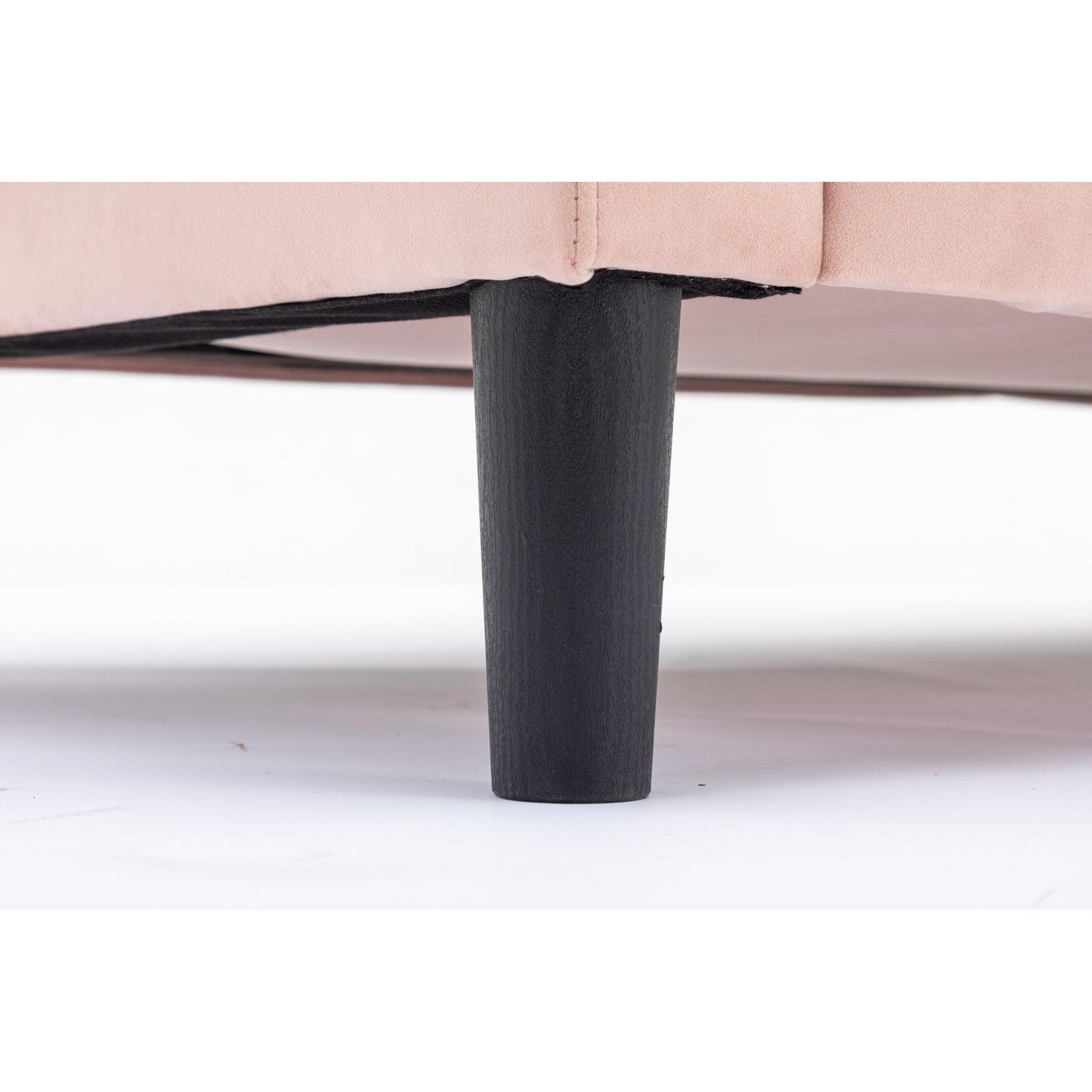 Divano componibile a L in poliestere rosa da 72,4'' a 3 posti con chaise longue contenitore e letto estraibile