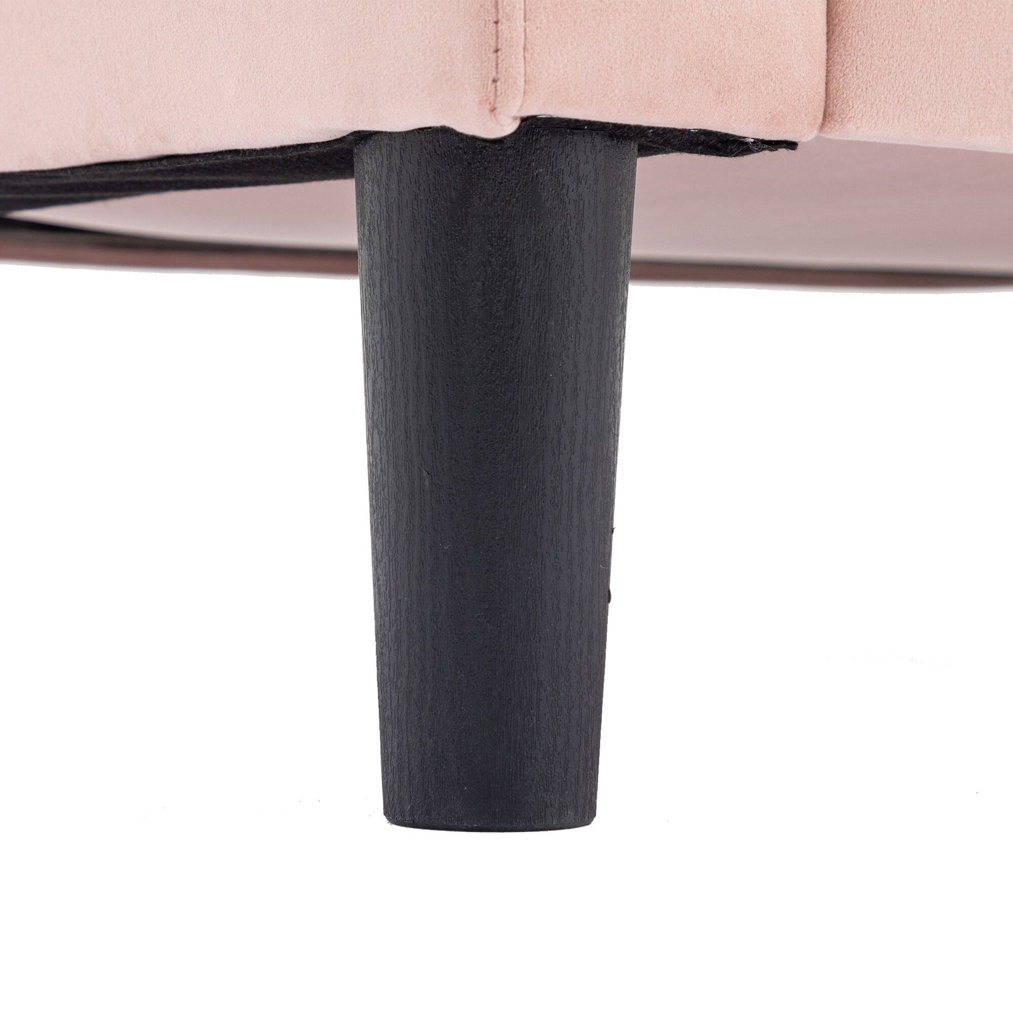 Divano componibile rosa da 72,4'' in poliestere a 3 posti con letto estraibile e chaise longue contenitore