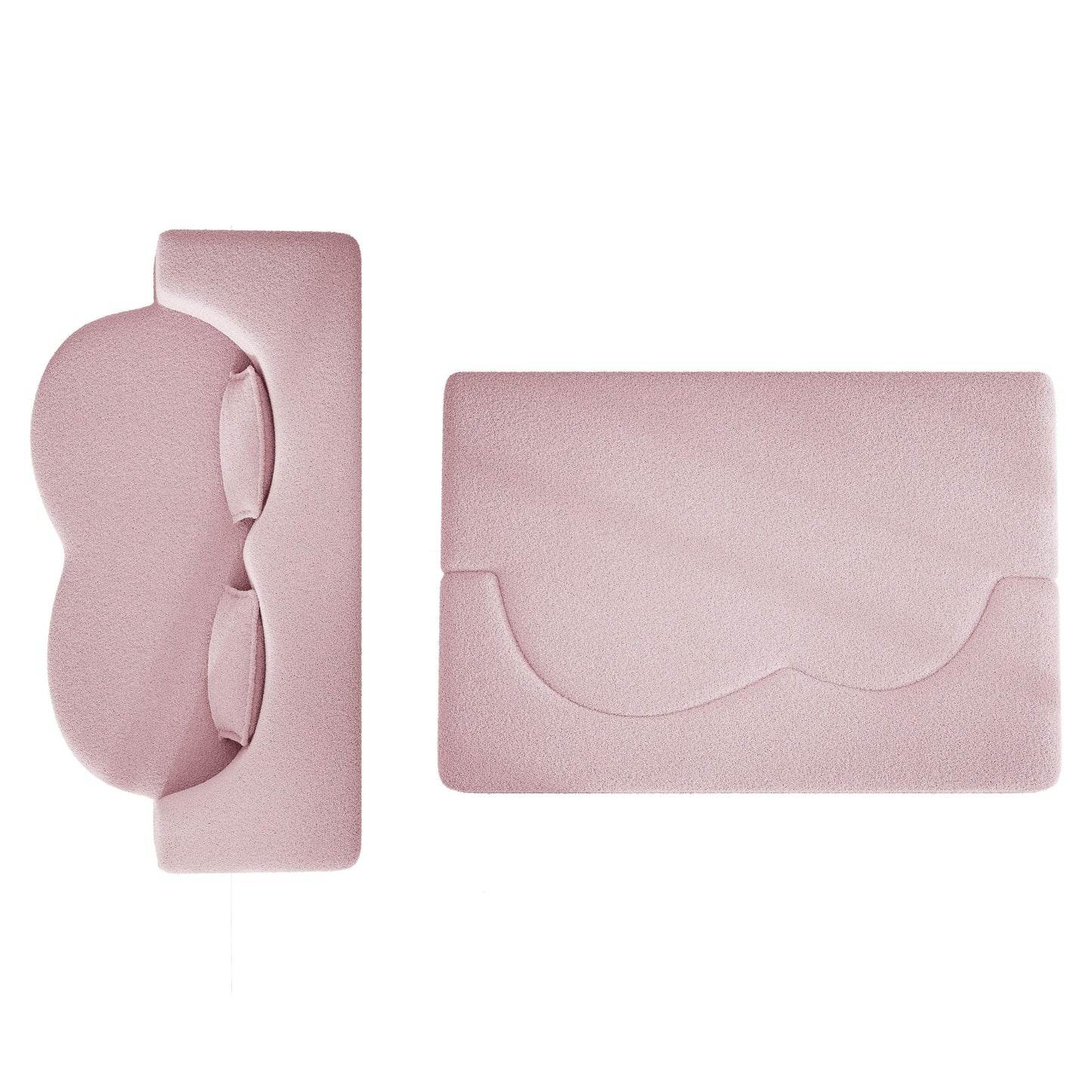 Divano letto trasformabile in tessuto Teddy rosa