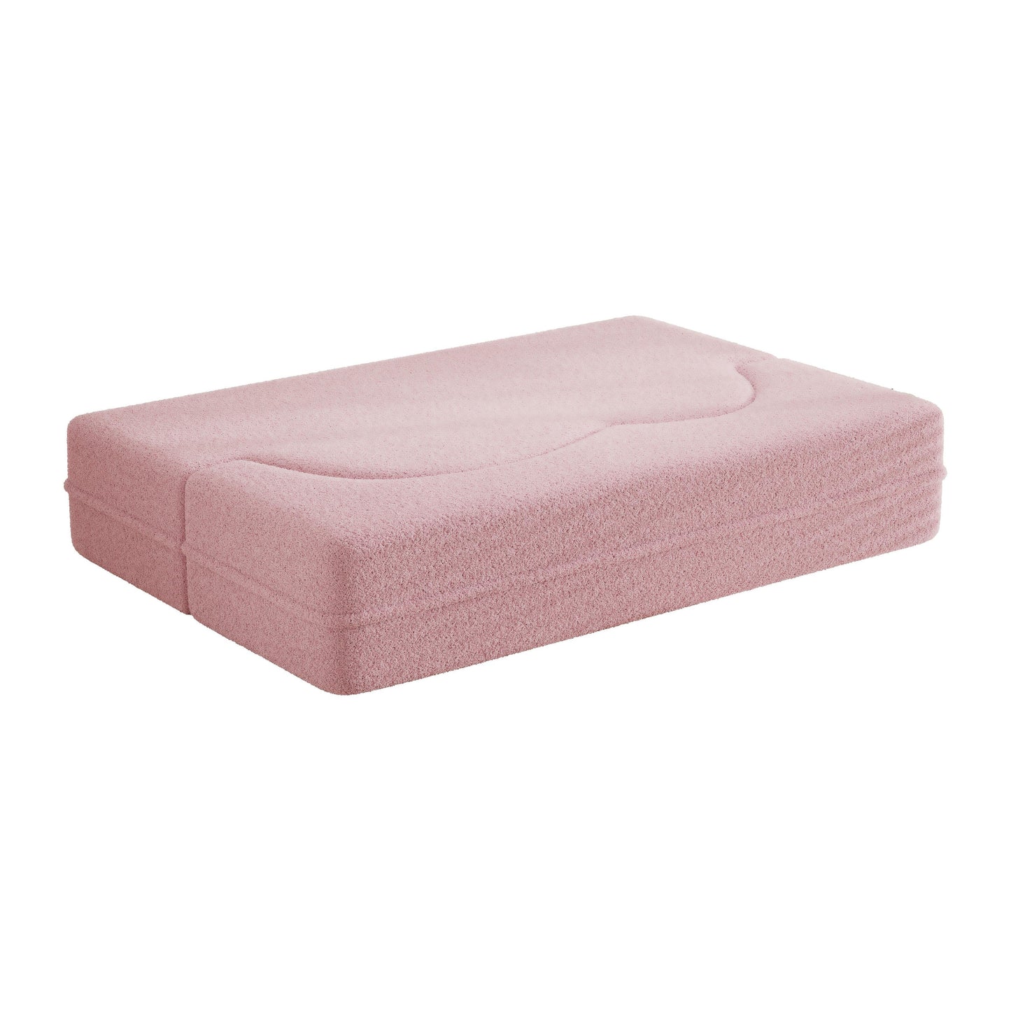 Divano letto trasformabile in tessuto Teddy rosa