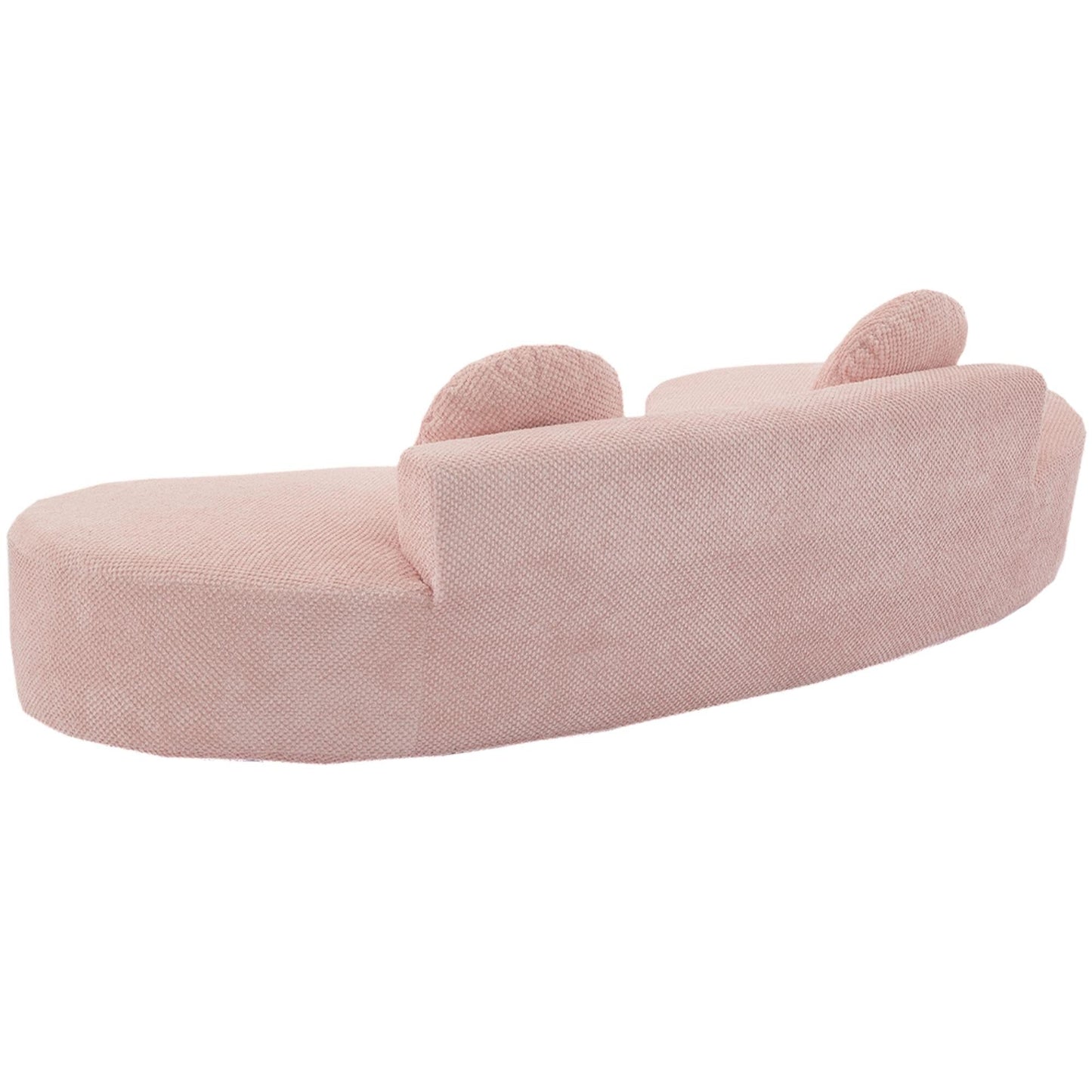 Divano a forma di nuvola in velluto a coste rosa con cuscini