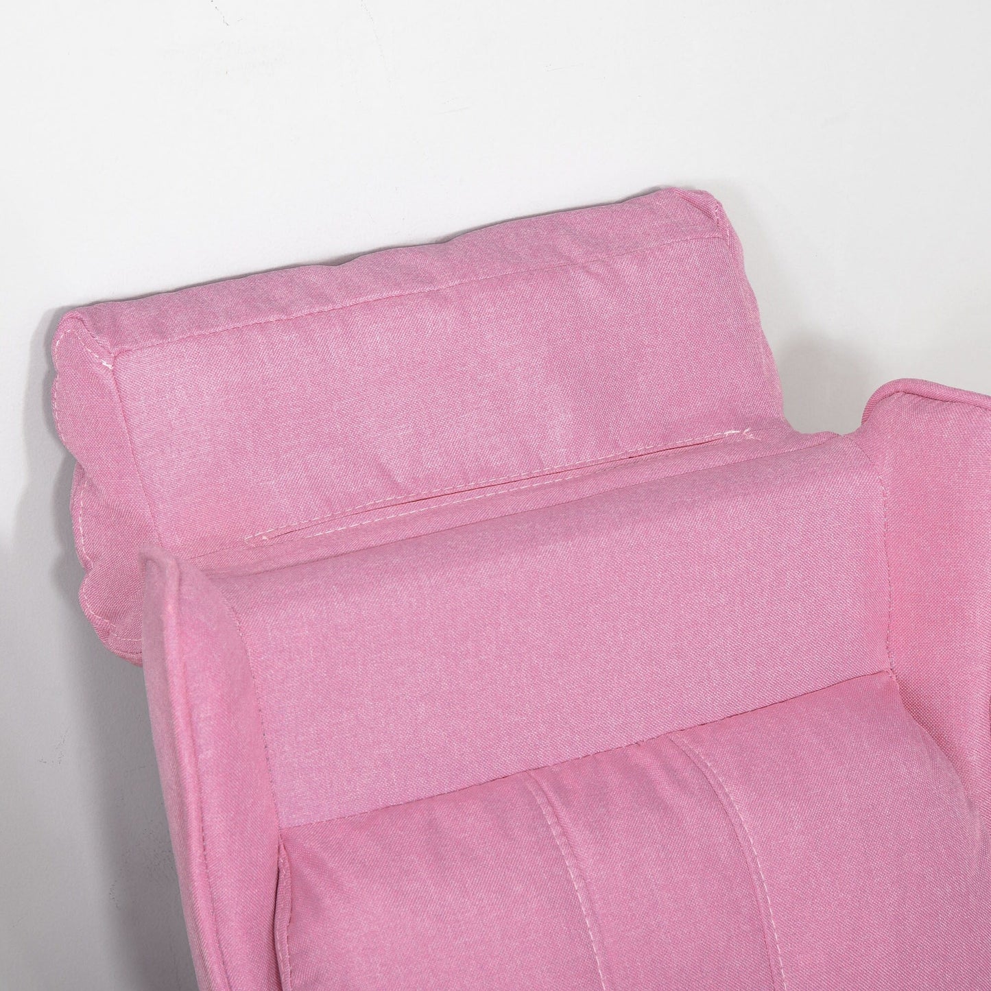 Poltrona reclinabile manuale imbottita per bambini rosa da 3 a 5 anni con poggiapiedi e 2 tasche laterali