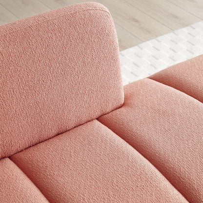 Divano a due posti imbottito moderno rosa 56,3 con gambe in metallo dorato per camera da letto