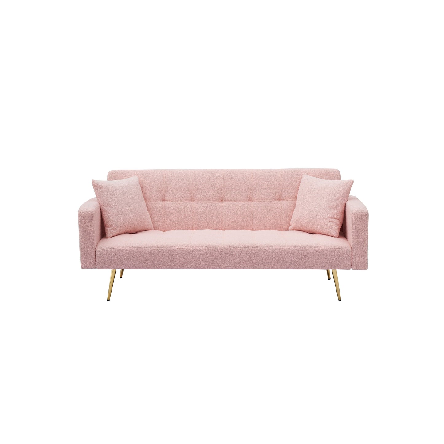 Divano letto trasformabile in pile rosa Teddy