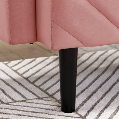 Divano letto futon convertibile imbottito in velluto rosa