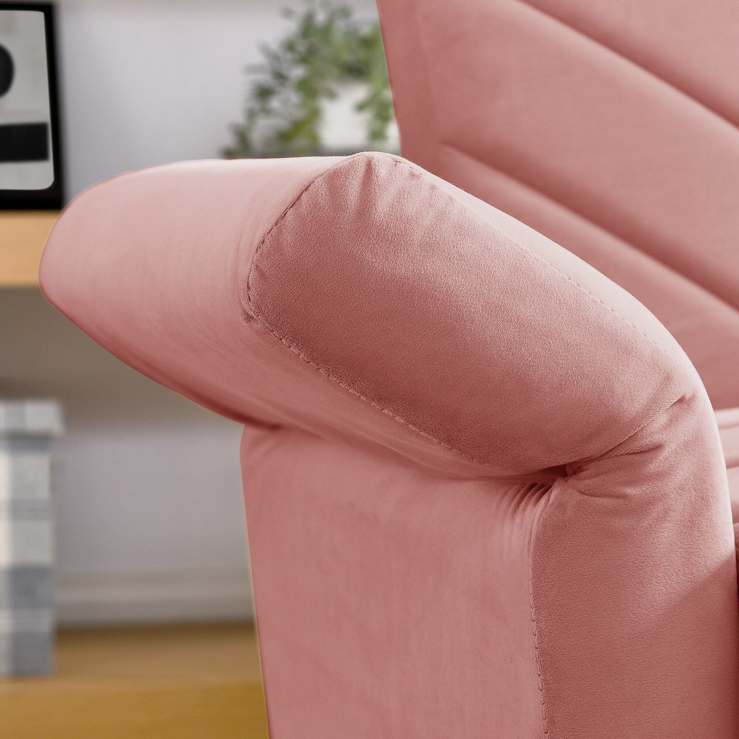 Divano letto futon convertibile imbottito in velluto rosa