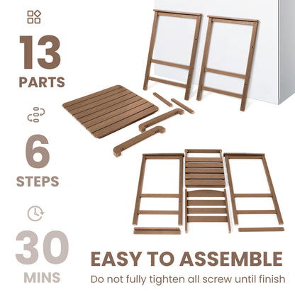 Set di 3 sedie Adirondack alte in plastica, set da conversazione per patio
