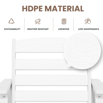 Set di 3 sedie Adirondack alte in plastica, set da conversazione per patio