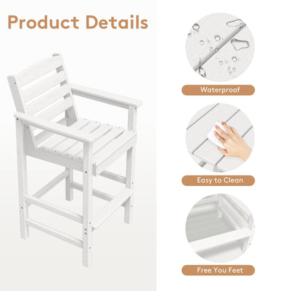 Set di 5 sedie Adirondack alte in plastica per conversazione in giardino