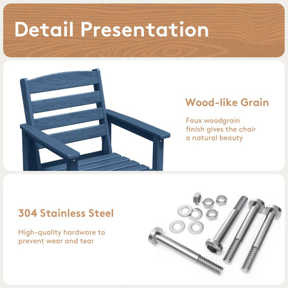 Set di 5 sedie Adirondack alte in plastica per conversazione in giardino