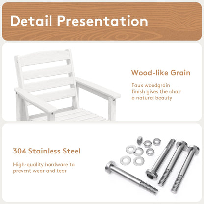 Set di 5 sedie Adirondack alte in plastica per conversazione in giardino