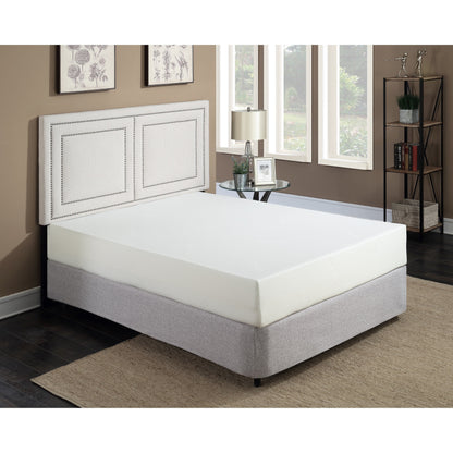 Materasso in memory foam Plush 10 gel di media grandezza in una scatola con fodera traspirante in aloe vera bianca
