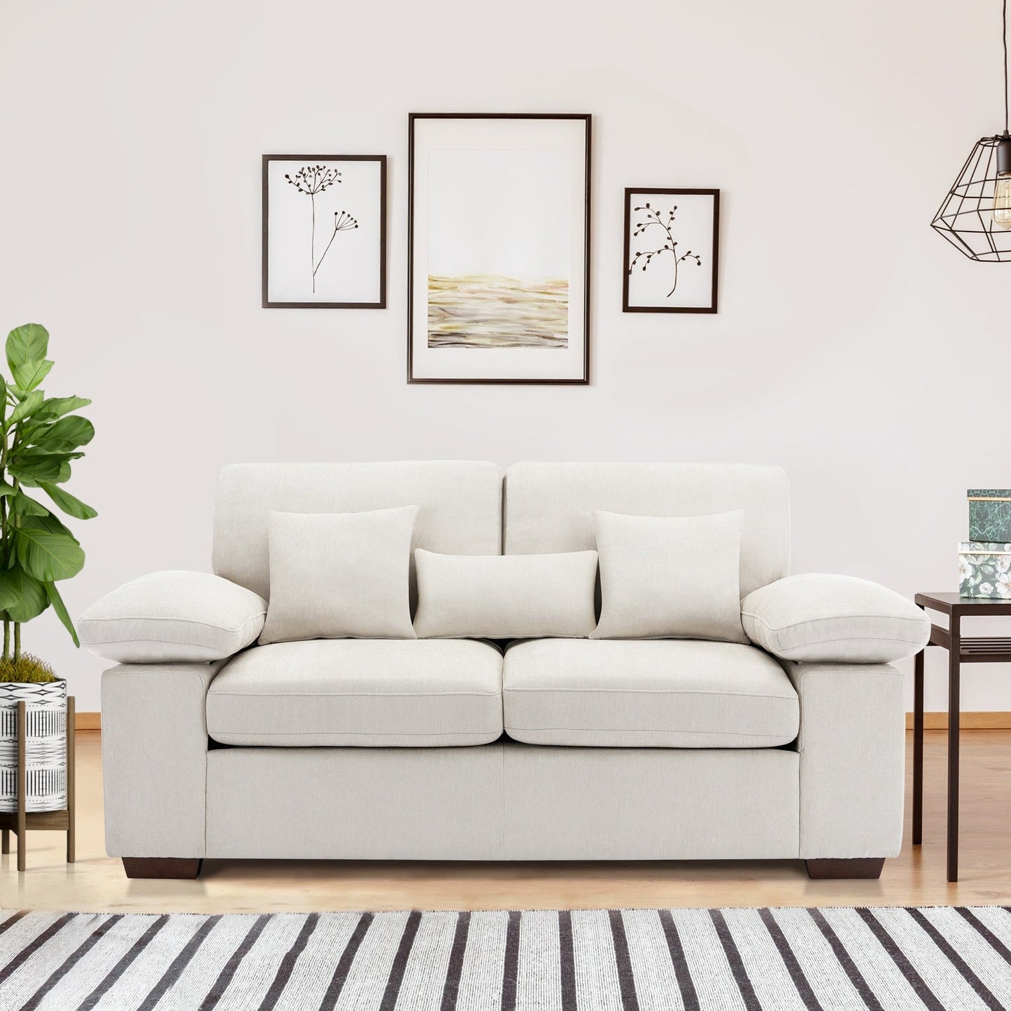 Divano a due posti in ciniglia di peluche 73 - Include 3 cuscini bonus e cuscino posteriore rimovibile - Divano a 2 posti per soggiorno