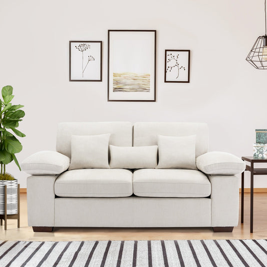 Divano a due posti in ciniglia di peluche 73 - Include 3 cuscini bonus e cuscino posteriore rimovibile - Divano a 2 posti per soggiorno