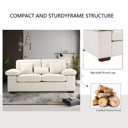 Divano a due posti in ciniglia di peluche 73 - Include 3 cuscini bonus e cuscino posteriore rimovibile - Divano a 2 posti per soggiorno