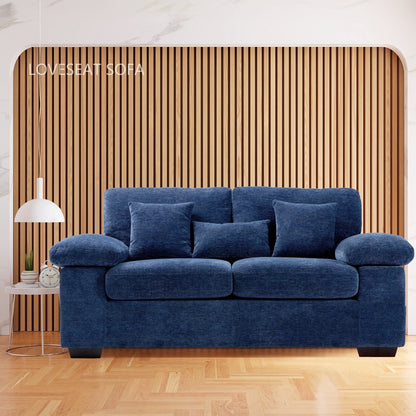 Divano a due posti in ciniglia di peluche 73 - Include 3 cuscini bonus e cuscino posteriore rimovibile - Divano a 2 posti per soggiorno