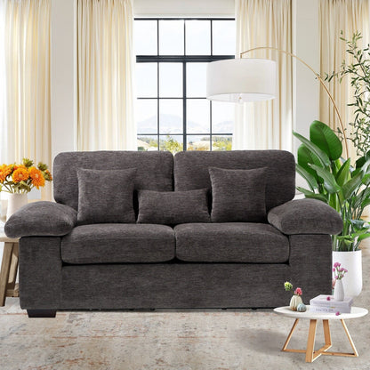 Divano a due posti in ciniglia di peluche 73 - Include 3 cuscini bonus e cuscino posteriore rimovibile - Divano a 2 posti per soggiorno