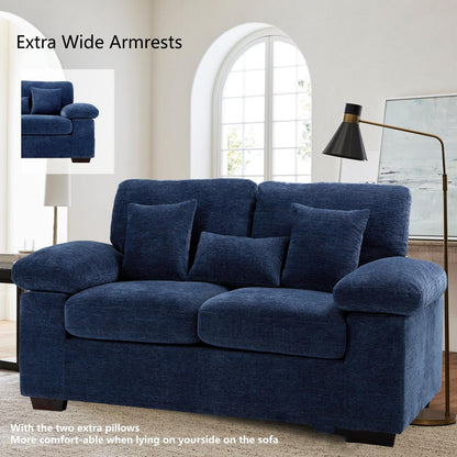 Divano a due posti in ciniglia di peluche 73 - Include 3 cuscini bonus e cuscino posteriore rimovibile - Divano a 2 posti per soggiorno