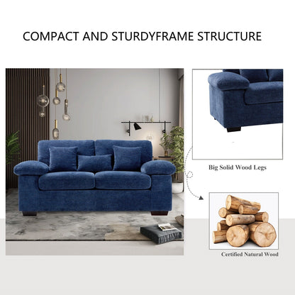 Divano a due posti in ciniglia di peluche 73 - Include 3 cuscini bonus e cuscino posteriore rimovibile - Divano a 2 posti per soggiorno