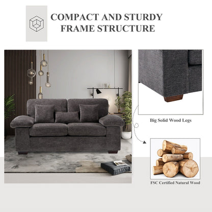 Divano a due posti in ciniglia di peluche 73 - Include 3 cuscini bonus e cuscino posteriore rimovibile - Divano a 2 posti per soggiorno