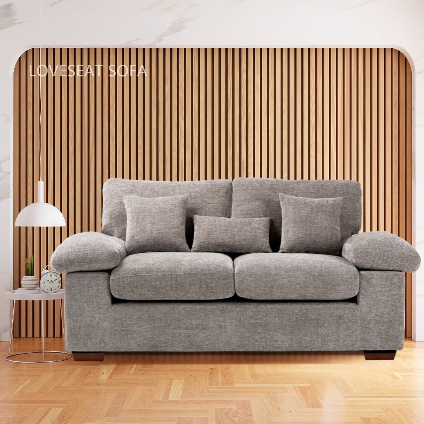 Divano a due posti in ciniglia di peluche 73 - Include 3 cuscini bonus e cuscino posteriore rimovibile - Divano a 2 posti per soggiorno