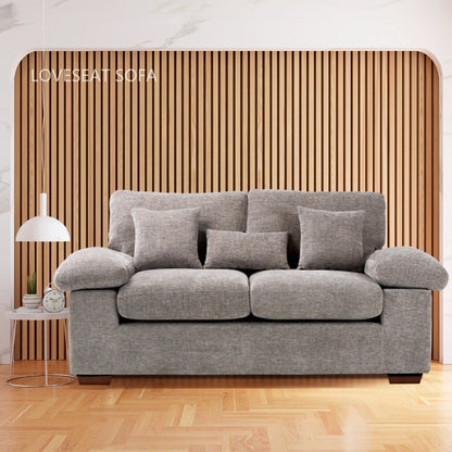 Divano a due posti in ciniglia di peluche 73 - Include 3 cuscini bonus e cuscino posteriore rimovibile - Divano a 2 posti per soggiorno