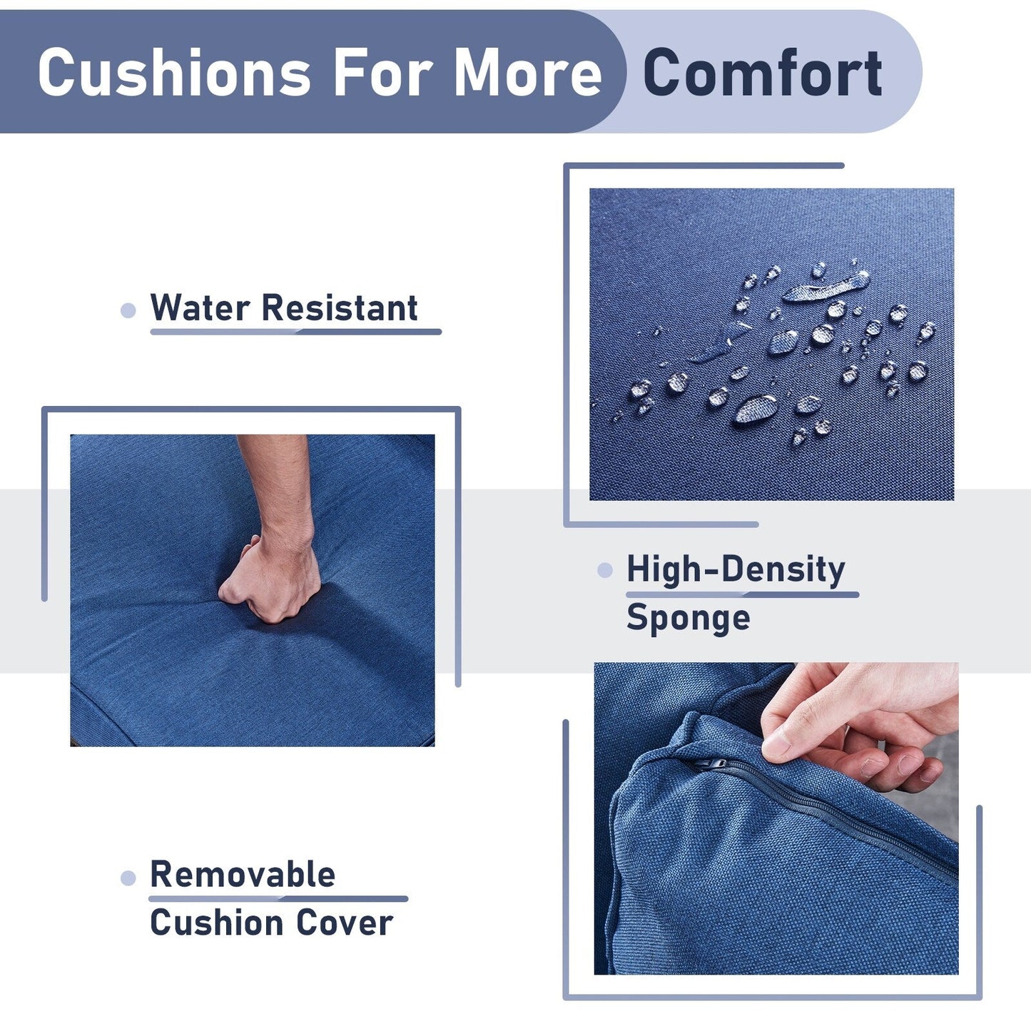 Set da bistrot girevole da esterno Pocassy da 3 pezzi, sedie a dondolo in vimini