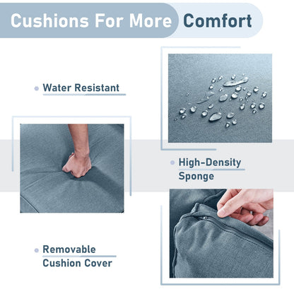 Set da bistrot girevole da esterno Pocassy da 3 pezzi, sedie a dondolo in vimini