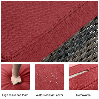 Set da bistrot girevole da esterno Pocassy da 3 pezzi, sedie a dondolo in vimini