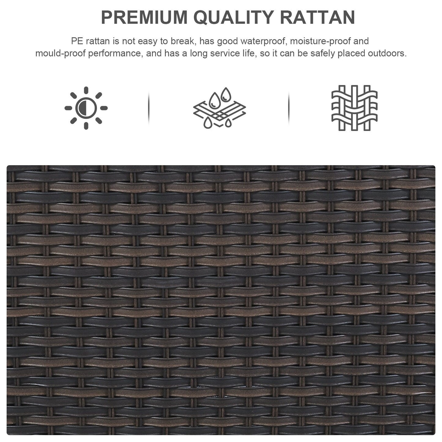 Set da bistrot girevole da esterno Pocassy da 3 pezzi, sedie a dondolo in vimini