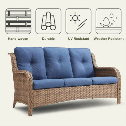 Divano da esterno Pocassy, ​​4 pezzi, sedia da giardino con tavolino