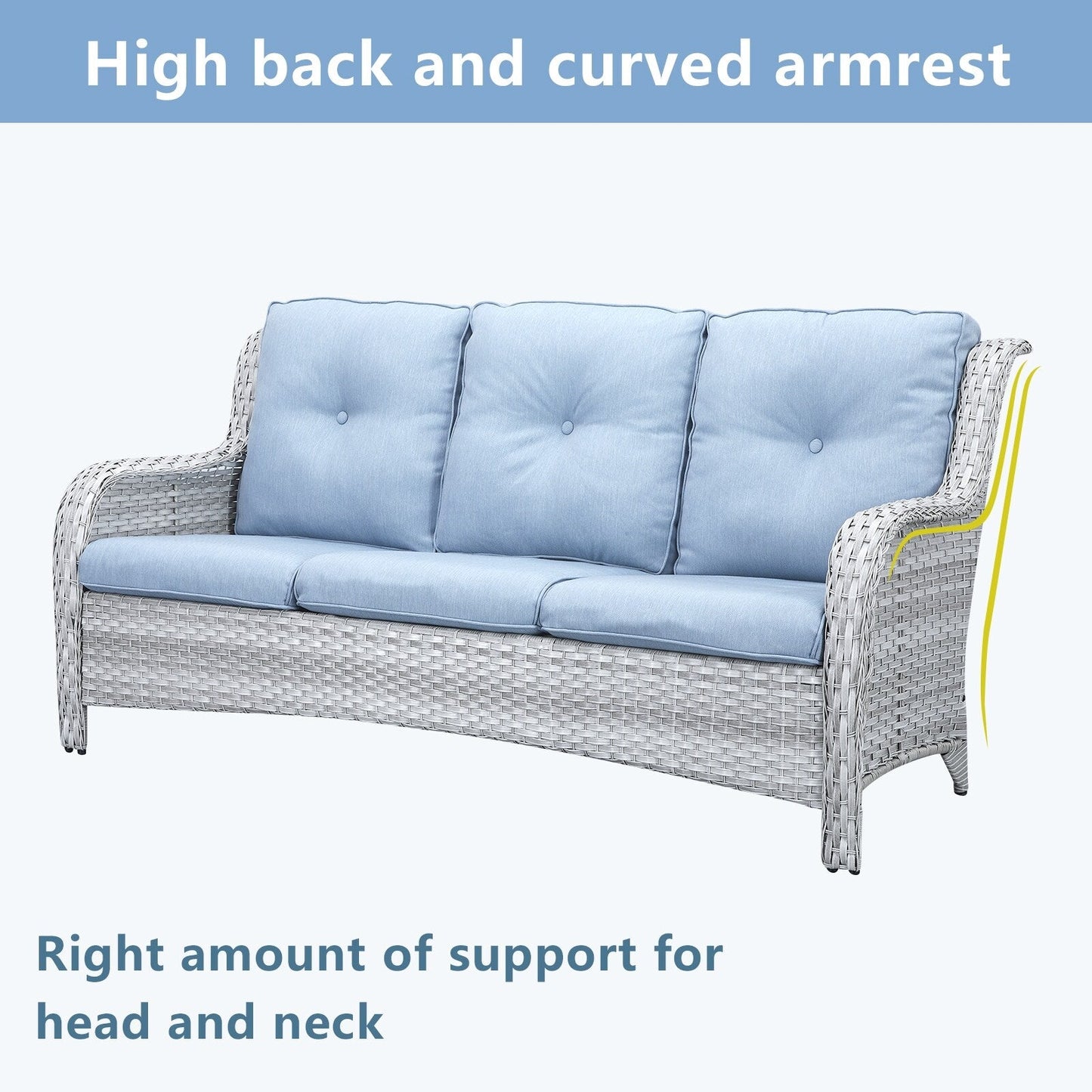 Divano da esterno Pocassy, ​​4 pezzi, sedia da giardino con tavolino