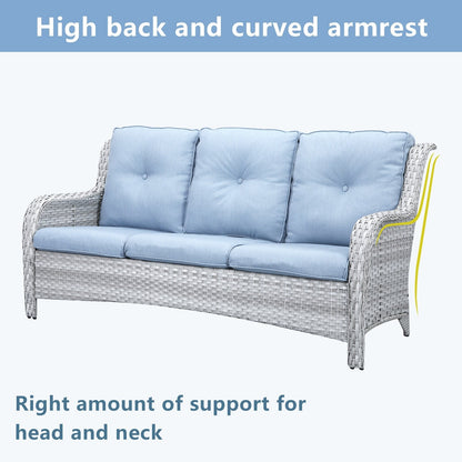 Divano da esterno Pocassy, ​​4 pezzi, sedia da giardino con tavolino