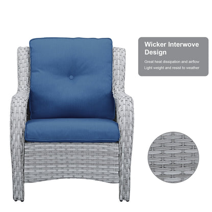 Divano da esterno Pocassy, ​​4 pezzi, sedia da giardino con tavolino