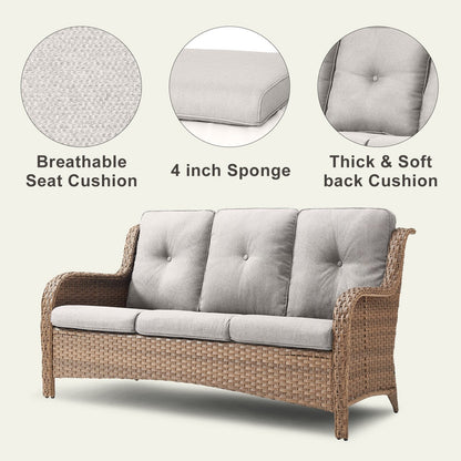 Divano da esterno Pocassy, ​​4 pezzi, sedia da giardino con tavolino