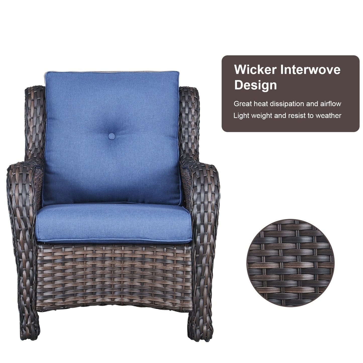 Divano da esterno Pocassy, ​​4 pezzi, sedia da giardino con tavolino