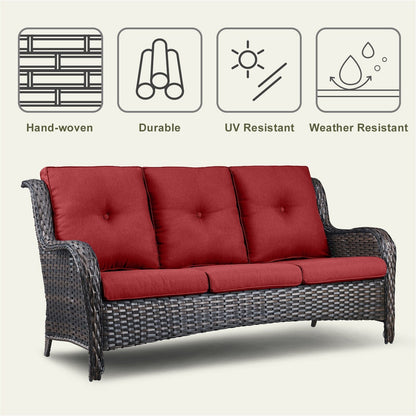 Divano da esterno Pocassy, ​​4 pezzi, sedia da giardino con tavolino