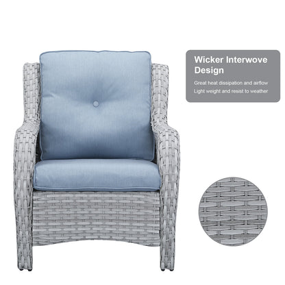 Divano da esterno Pocassy, ​​4 pezzi, sedia da giardino con tavolino