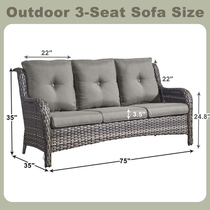 Divano da esterno Pocassy, ​​4 pezzi, sedia da giardino con tavolino