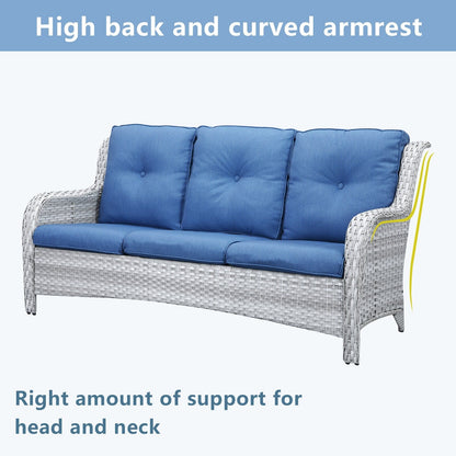 Divano da esterno Pocassy, ​​4 pezzi, sedia da giardino con tavolino