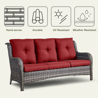 Divano da esterno Pocassy, ​​4 pezzi, sedia da giardino con tavolino