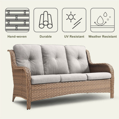 Divano da esterno Pocassy, ​​4 pezzi, sedia da giardino con tavolino